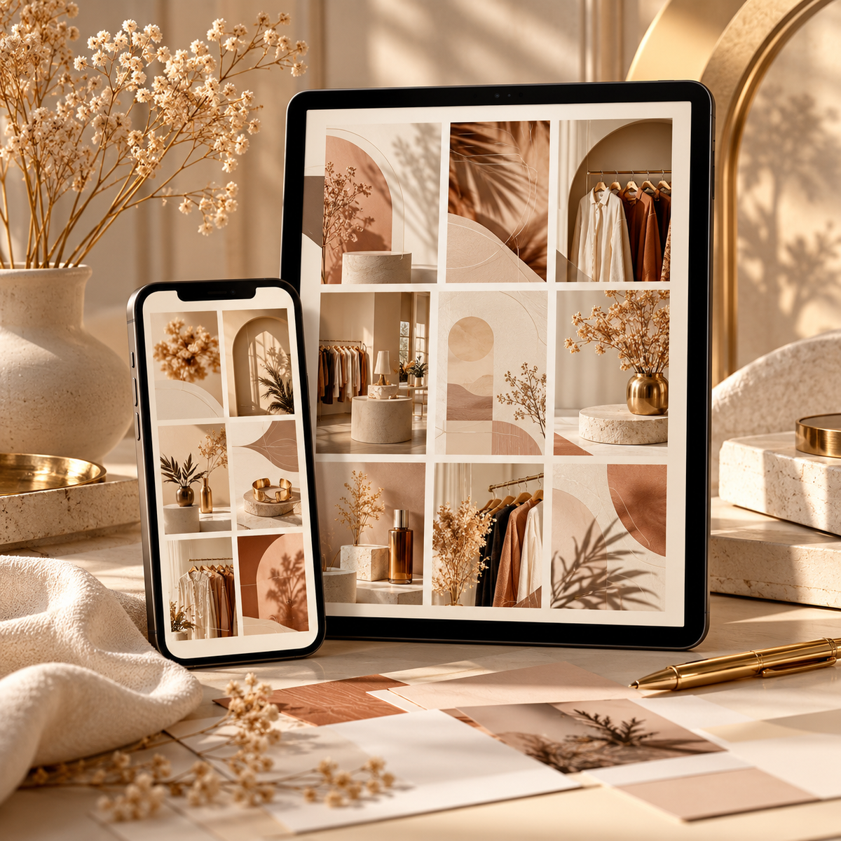 Modèles Instagram pour boutiques — Pack Canva Commerce Chic